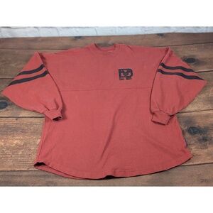 Disney Spirit Jersey Pullover Top 3 Stripe Sleeve‎ Graphic Logo Small